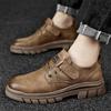 2024 Classic Men's Genuine Leather Shoes Thick Sole Business Shoes Outdoor Men's Casual Shoes Trend Men's Hiking Travel Shoes