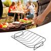 Large Carbon Steel Roasting Rack High-Temperature Resistant Versatile V-shaped Griddle Rib Grilling Rack