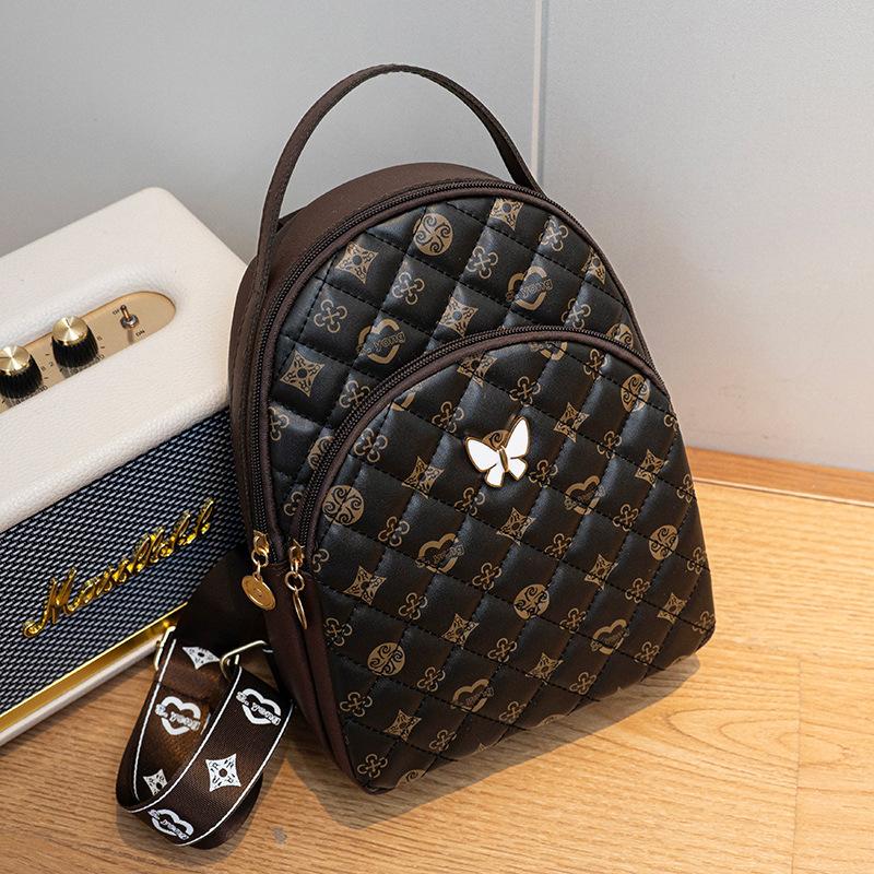 Премиальный рюкзак с принтом ромба, женская сумка, многофункциональная школьная сумка, повседневный рюкзак большой вместимости