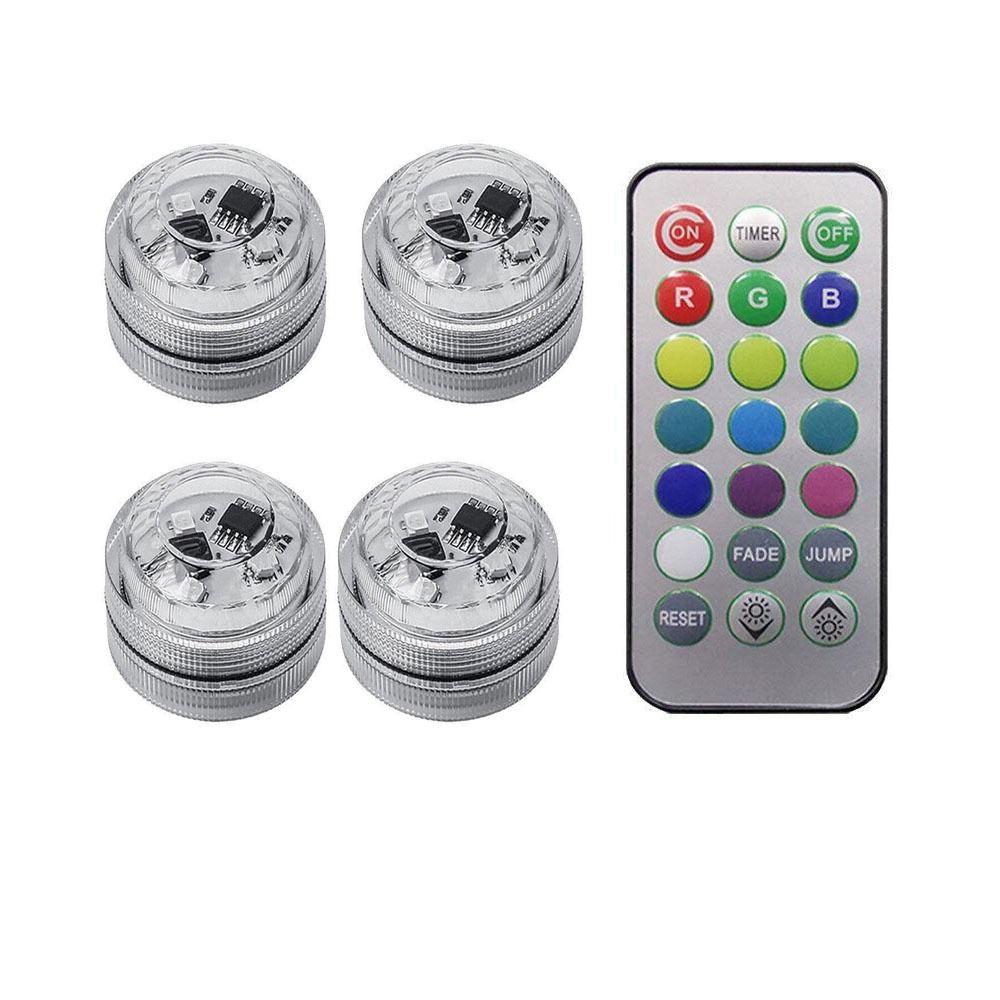 Светодиодный подводный светильник IP68, атмосферная лампа с пультом дистанционного управления, питание от батареек, RGB ночник