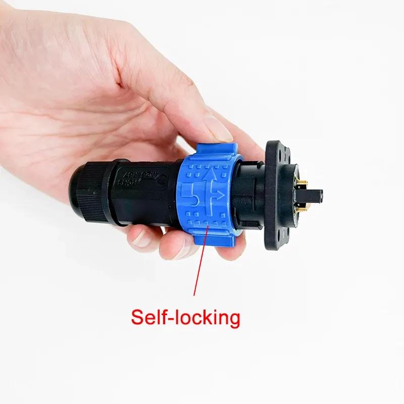 50A M25 Self-locking Waterproof Joint 2/3 Pin Plug Large Current 500V Male Female Socket Charge Connector Power Aviation Plug