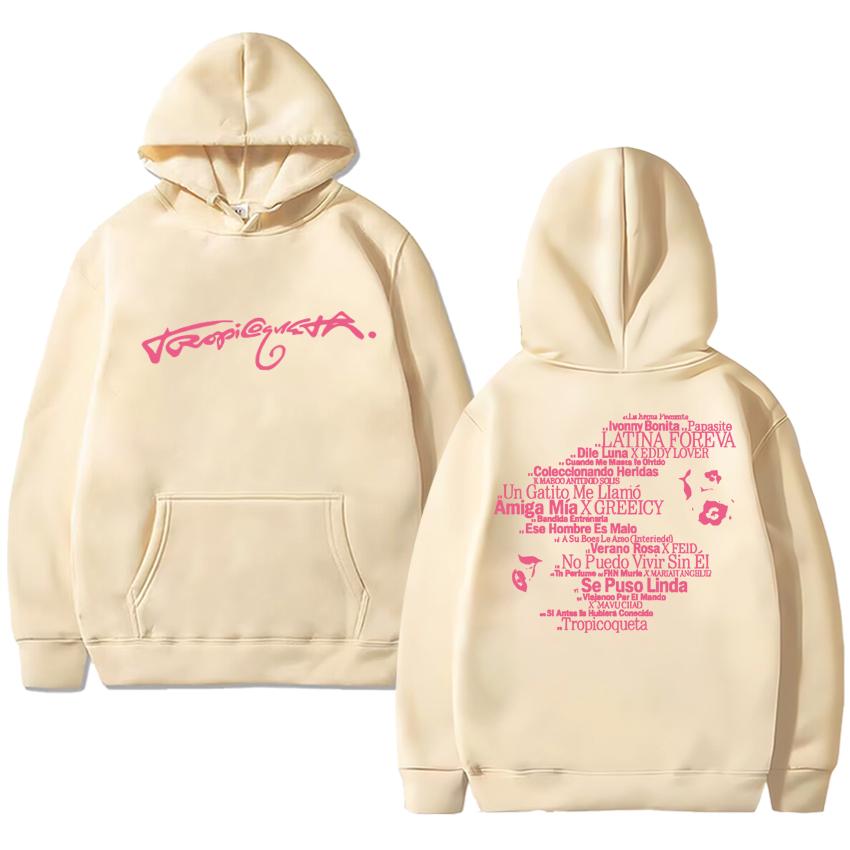 Singer Karol G Tropicoqueta 2025 New Album Double Sided printed Hoodie Men women Trend Casual pullover Unisex Fleece Sweatshirt