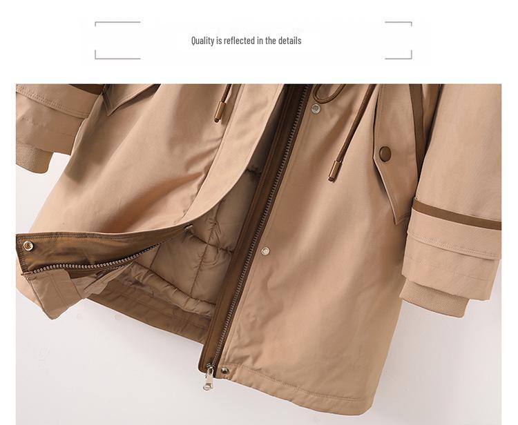 Women's Winter 2025 Parka: New Style, Down Cotton, Plus Size, Thick Liner, Detachable Cotton-Padded Jacket