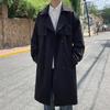 Осенне-зимнее бархатное утолщенное свободное пальто-тренчкот для мужчин большого размера, среднее и длинное пальто-тренчкот для мужчин, двубортное пальто длиной до колена