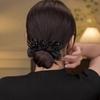 Hair Claw Flower Shape Hairpin with Mesh Sequins Lightweight Metal Spring Sparkling Design Hair Grip Hair Accessories