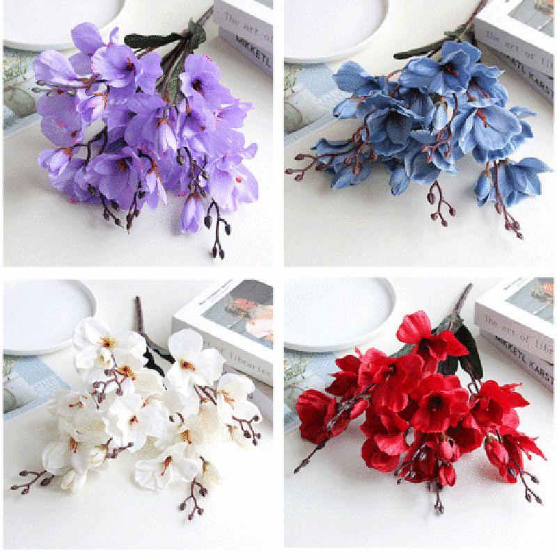 Элегантный и реалистичный искусственный букет магнолии из шелка для свадеб и домашнего декора