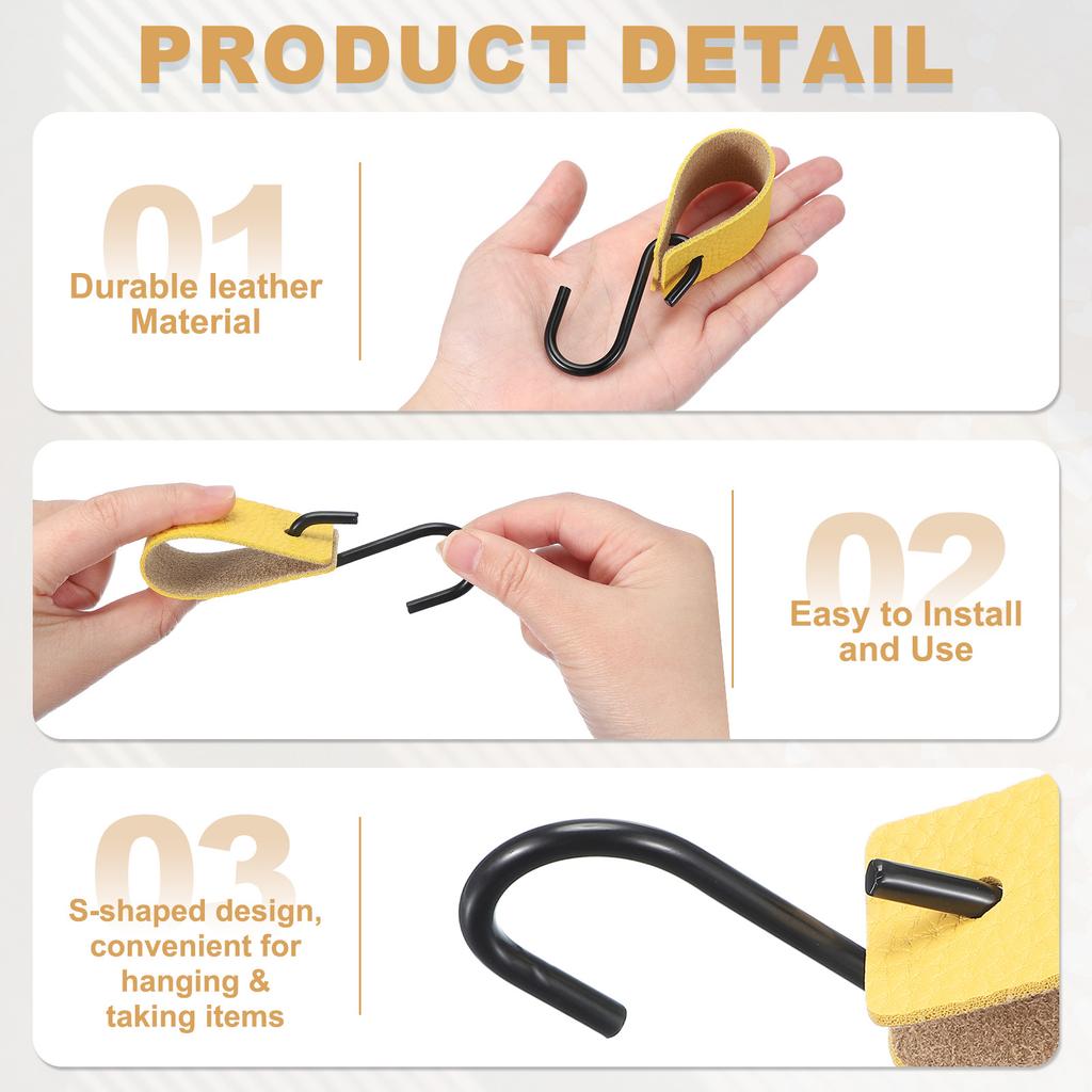 4/6/12 шт. S-образные крючки из искусственной кожи, многофункциональные S-образные крючки, подвесной крючок для подвешивания пальто, полотенца, для кемпинга, кухни, ванной комнаты, ручка