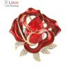 Enamel Flower Brooches For Women Lady Rhinestone Beauty Plants Casual Party Brooch Pin Gifts