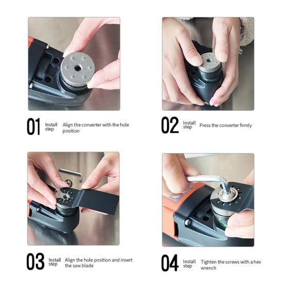 Адаптер для колеблющегося пильного полотна, комплект из углеродистой стали с шестигранным ключом, простая установка, комплект адаптеров для колеблющегося пильного полотна