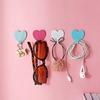 E711 12Pcs Iron Wall Mounted Hooks Heart-shaped Adhesive Hangers Decorative Hooks for Home Kitchen (with Adhesive Sticker)