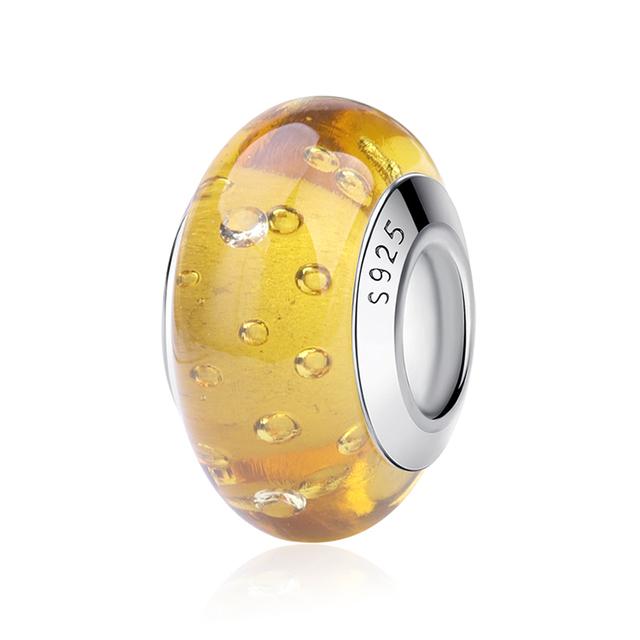 2023 Новый Оригинальный 100% Стерлингового Серебра 925 пробы Стеклянные Бусины Дерево Камень Муранский Цветок Подвески Подходит Браслет Diy Женские Ювелирные Изделия