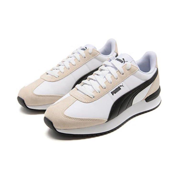 Puma Rider Future Fabric Cow Split Leather Synthetic Lightweight Woven Low Top Lifestyle Casual Shoes Unisex Sneaker White Beige Black 392899-02