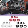 Aluminum Alloy Central Control Knob Decorative Ring Cover For Chevy Silverado/Tahoe For Suburban/ Avalanche/GMC-YUKON 2007-2013