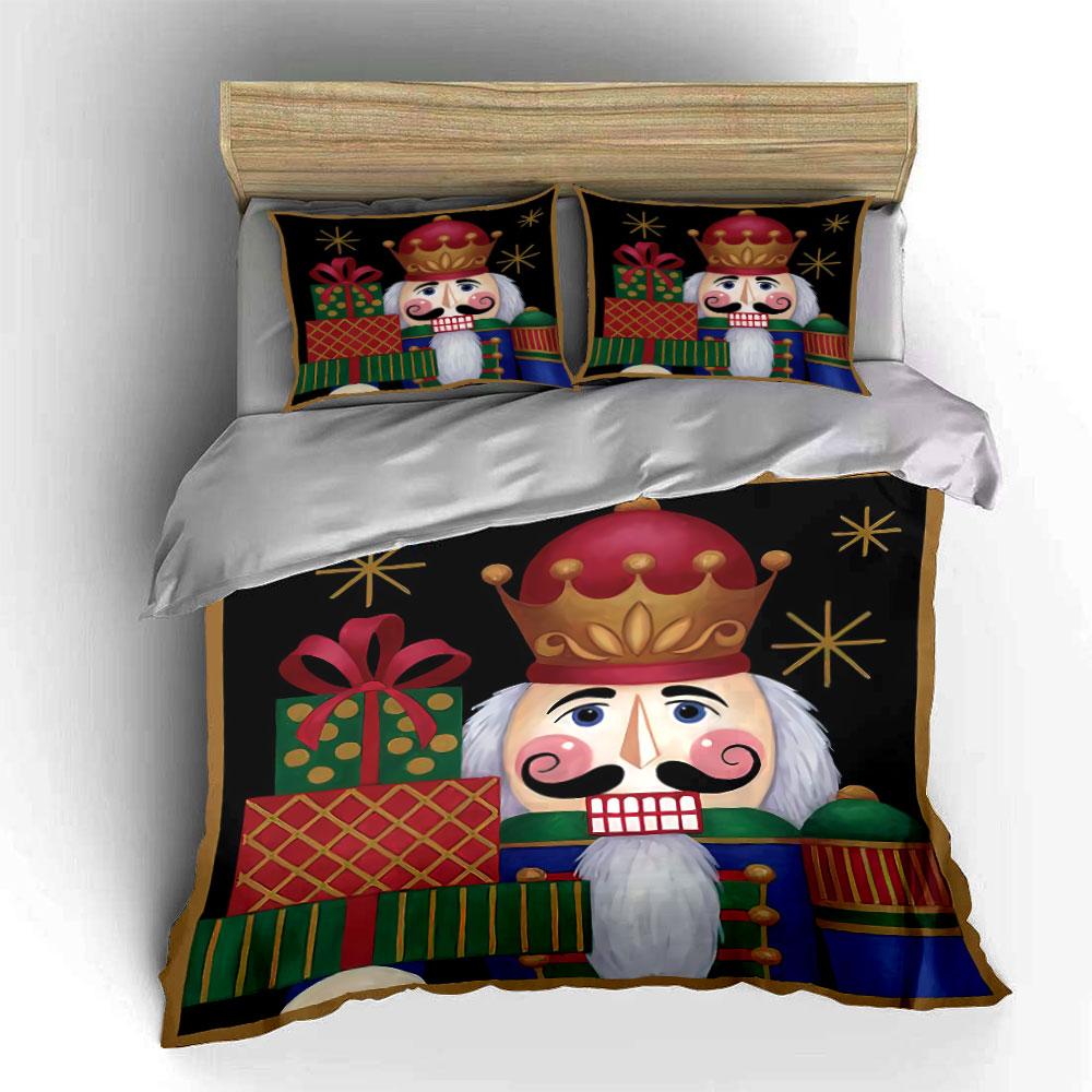 Nutcracker King with Gifts Bedding Duvet Cover Set Duvet Cover Pillowcases  (1*Duvet Cover 2*Pillowcases, without duvet insert)