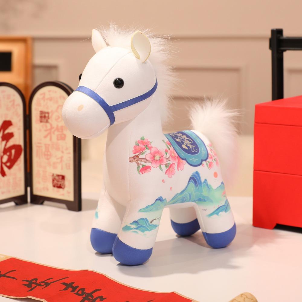 PP Cotton Cartoon Steed Doll Chinese Style Plush Horse Doll Pendant Festive Decor