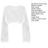Women Cover Up Tops Round Neck Long Sleeve Hollow Fishnet Design Quick-Drying Breathable Blouse Loose Fit Beachwear