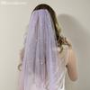 Pearl Bridal Veil With Comb, White Tulle Wedding Veil, Beaded Long Cathedral Veil for Bride Wedding Ceremony
