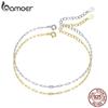 BAMOER Стерлингового Серебра 925 Базовый Позолоченный Регулируемый Браслет для Женщин Модные Ювелирные Изделия
