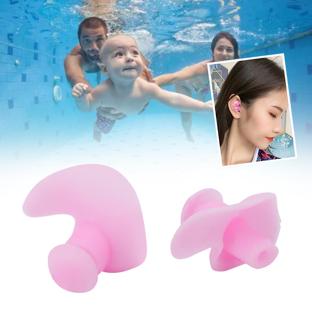 1 пара плавательных берушей из мягкого силиконового геля, водонепроницаемые, пыленепроницаемые, для водных видов спорта, плавательные беруши(Розовый оптом )