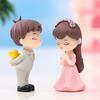 1 Pair Couple Cartoon Anti-crack Figures Marry Clear Texture Standing Decorate Scene Layout Proposal Wedding Couple Ornaments
