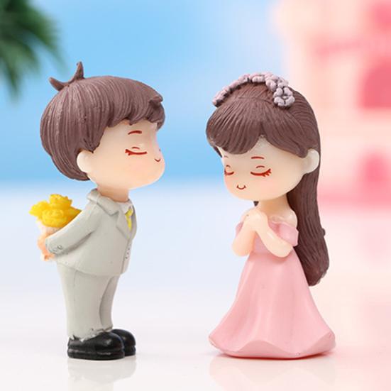 1 Pair Couple Cartoon Anti-crack Figures Marry Clear Texture Standing Decorate Scene Layout Proposal Wedding Couple Ornaments