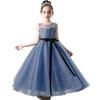 FORPEND DR72 Formal Dress for Recitals and Sizes and Organza Long Gray Children's Dress, Girls' Weddings, 120, 130, 140, 150, 160cm, Dress,