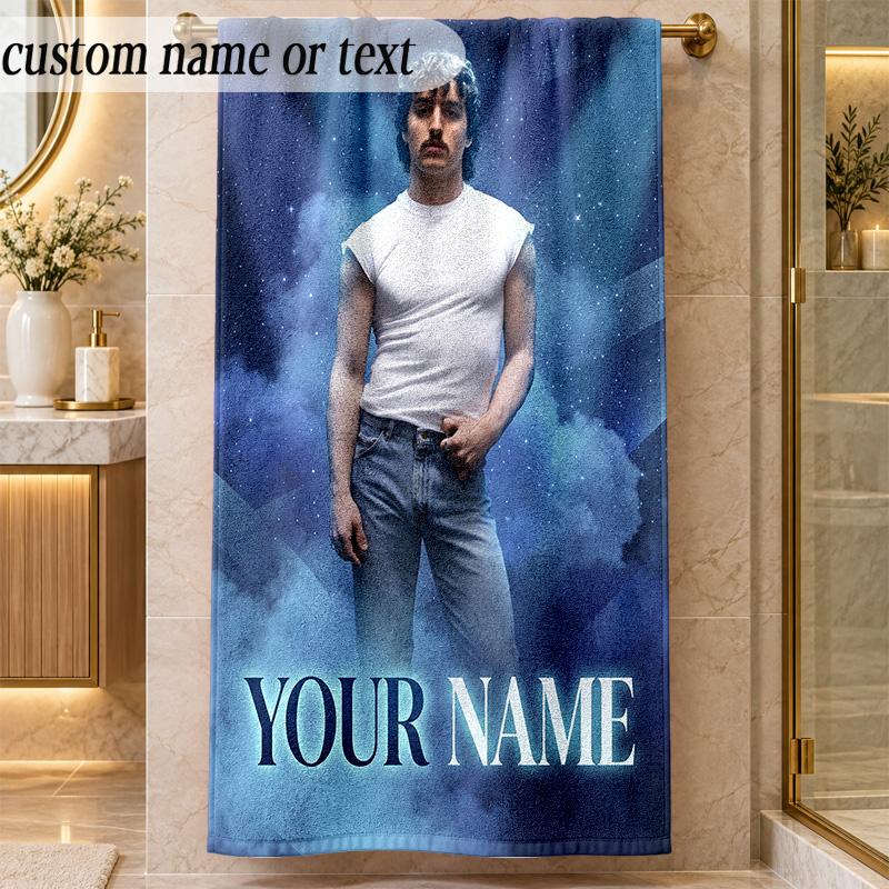 Beach TowelBenson Boone Custom Name Text Personalized Soft Towel for Beach Pool Indoor Home Decor Gift