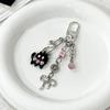 Y2K Black Cat Key Chain Sweet Cool Kitten Pendant Headphone Case Charm Bag Decor Car Key Ring