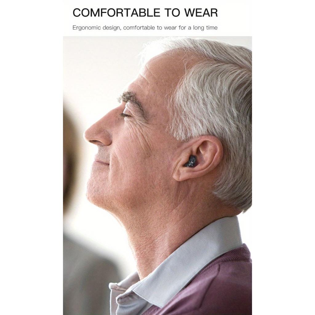 1 пара перезаряжаемых слуховых аппаратов, мини-внутреннее ухо для пожилых людей, усилитель звука для глухоты с зарядным чехлом