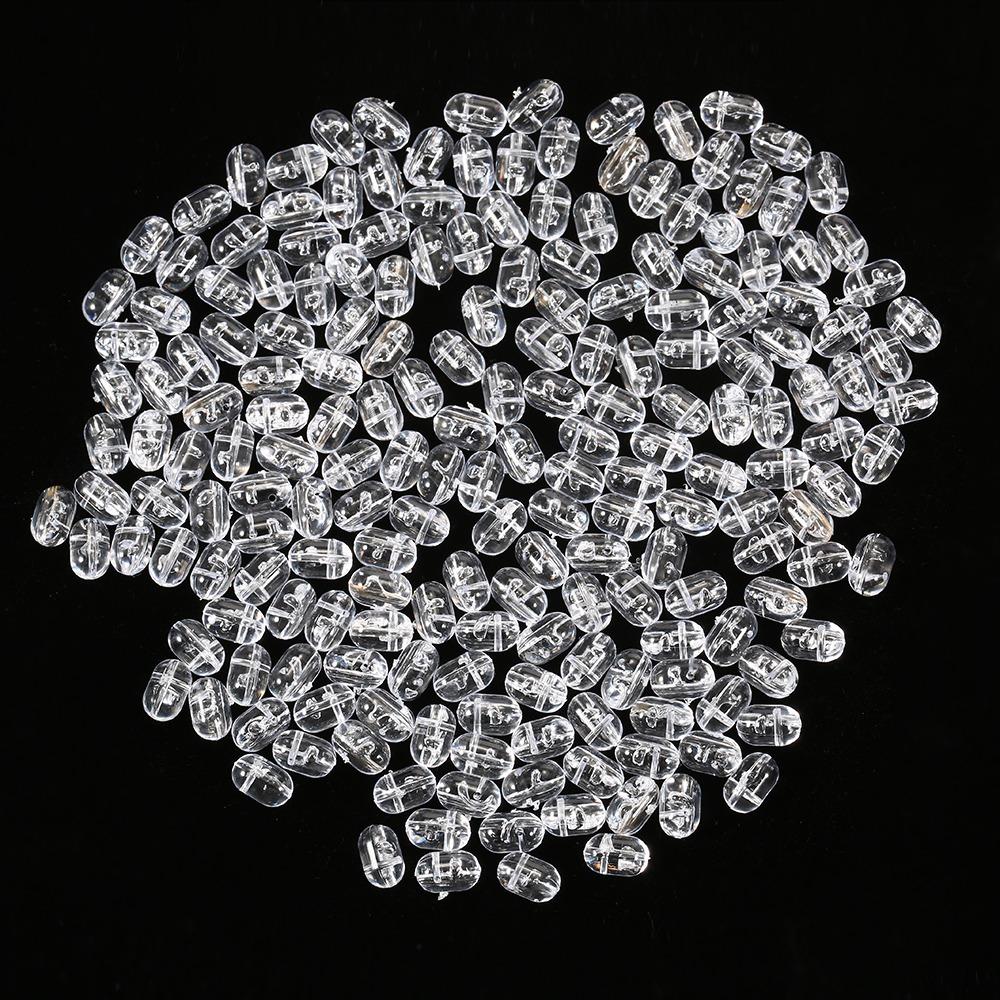 200PCS Oval Shape Fishing Bait Stopper Beads Transparent Bait Stopper Beads Sea Fishing