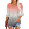 3/4 рукава топы для женщин повседневные оборки V-образный вырез футболки рабочие блузки нарядные туники топы