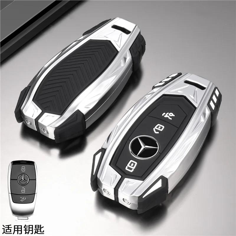 Car Key Case Cover for Mercedes-Benz A B C E G S Class CLA CLS GLA GLB GLC GLE GLS EQA EQB EQC 3 Buttons Auto Accessories