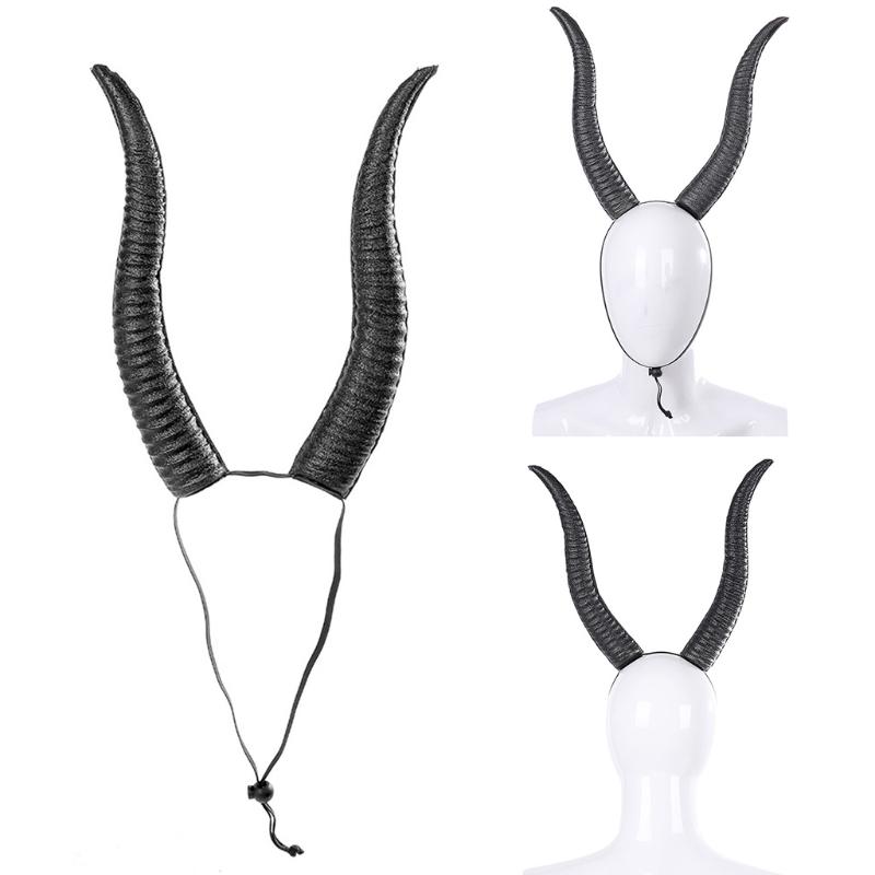 Adjustable Headband Cosplay Headwear for Halloween Party Wear Sheep Horn Hair Band Carnival Headpiece Party Supplies