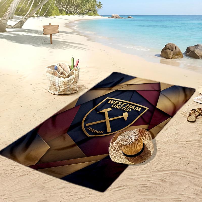 Пляжное полотенце West Ham United Football Print, Большое мягкое быстросохнущее полотенце для пляжа, кемпинга, плавания