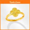 Stylish Brass Gold Plated Lucky Clover Ring Adjustable Size Perfect Gift Her For