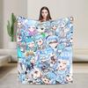 Super Warm Blanket Camping Sameko Saba VTuber Throw Blanket  Flannel Bedspread For Couch Bed Funny Sofa Bed Cover
