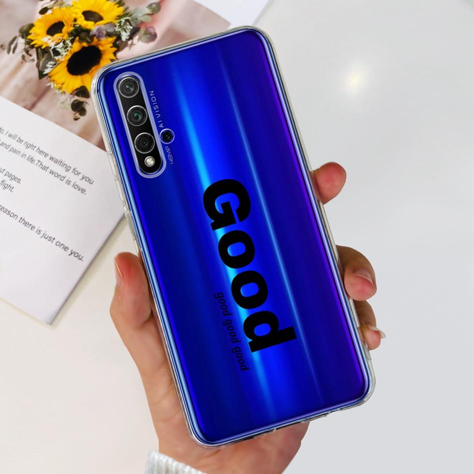 Чехол для телефона Huawei Nova 5T Nova5T YAL-L21 YAL-L61 YAL-L71 Элегантный принт Мягкий силикон Прозрачный ТПУ Тонкие чехлы