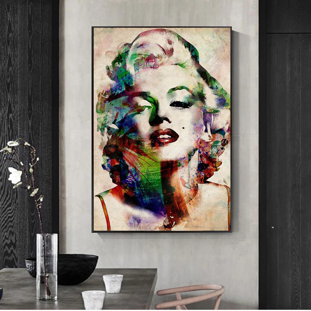 Classic Black and White Marilyn Monroe Canvas Art Posters Wall Prints for Living Room Bedroom Decor