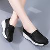 Women's Platform Sneakers Summer New Genuine Leather Wedge Shoes for Women Flat Slip On Casual Ladies Walking Shoes