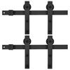 Sliding Door Hardware Kits 2 pcs 183 cm Steel Black