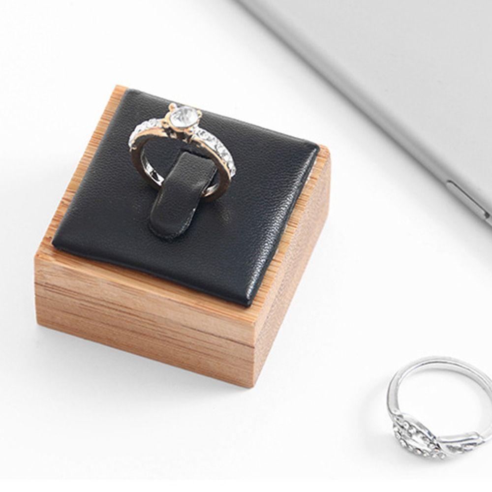 Travel Small Earrings Rings Organizer Wooden Jewelry Show Props Ring Holder Case Wedding Ring Box