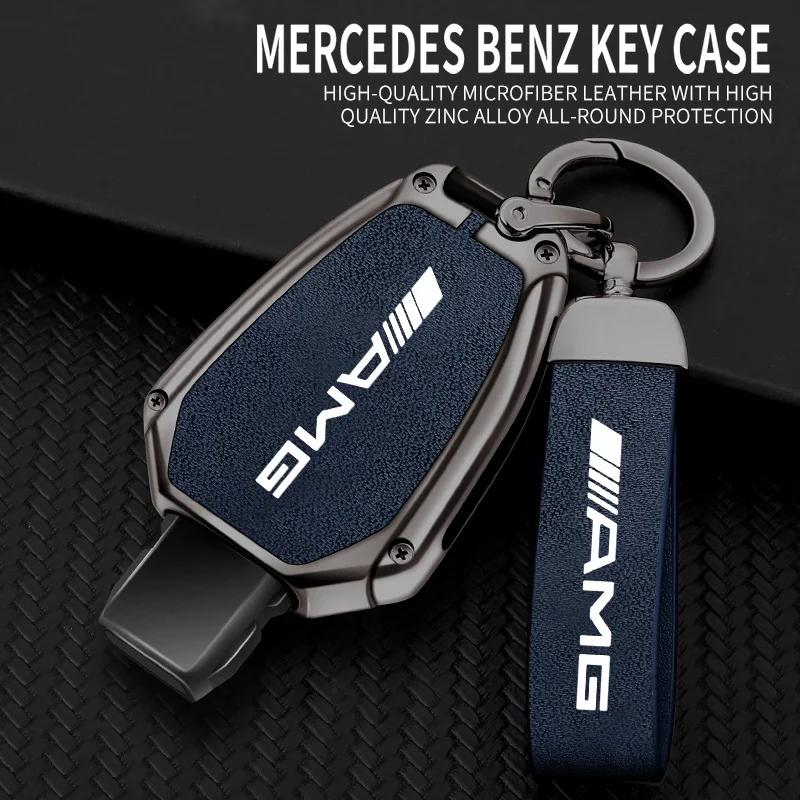 NGKP8 Zinc Alloy Car Flip Key Case Cover For Mercedes Benz A B C S Class AMG GLA CLA GLC W176 W221 W204 W205 Leather Shell Fob Holder