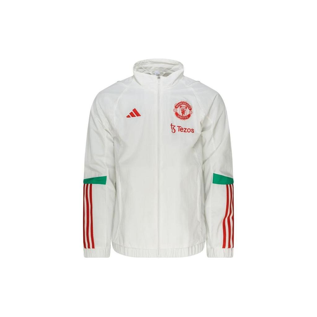 Adidas Manchester United Tiro 23 Presentation Jacket With High Collar And Zip Men Jacket White IA8485