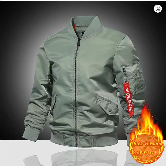 Осенне-зимняя куртка-пилот ВВС MA1 мужская однотонная бейсбольная куртка повседневная толстая ветрозащитная теплая хлопковая куртка