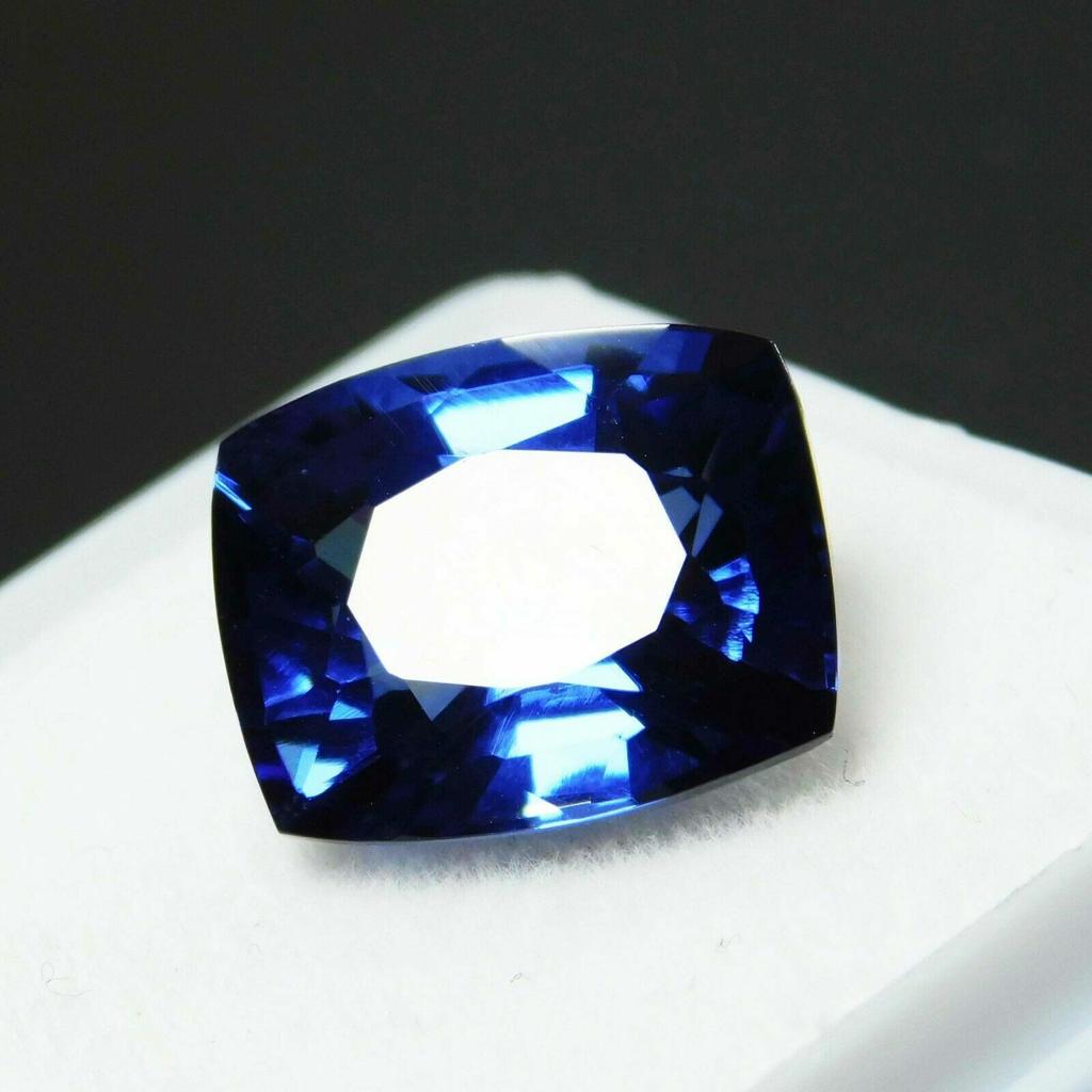 Natural Blue Tanzanite Loose Gemstone 8.25 ct Cushion Shape for Jewelry Making and Gem Collections
