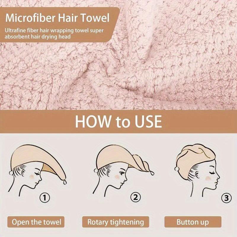 Ultra Soft Microfiber Towel - Fast Drying, Super Absorbent Wrap for Women & Girls, Gentle Care for Curly or Damaged Hair, Solid Bathroom Accessory