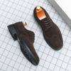 British Style Men's Lace Up Brogue Shoes High-end Brand Business Dress Shoes Classic Brown Men's Suede Leather Shoes Anti Slip