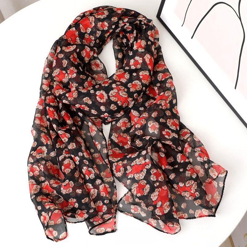 Silk Scarves, Chiffon, Spring and Autumn Fashion Scarves, Thin Warm Scarves, Shawls, Sun Protection