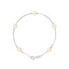 Bracelet - - 5 Freshwater Cultured Pearls 6-7 Mm - 925 Silver - Length 18 Cm - Women
