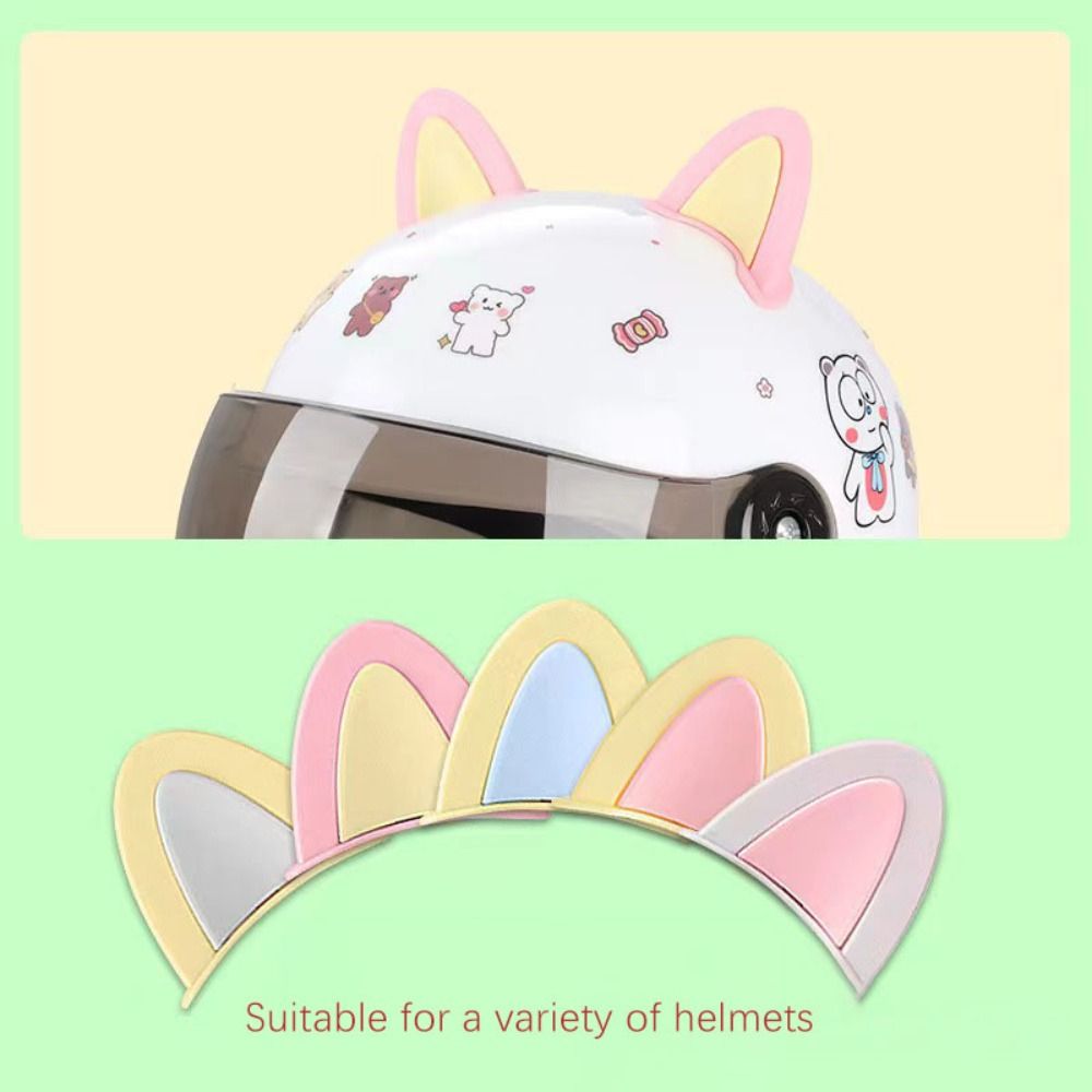 Electric Car Motorcycle Helmet Cat Ears Helmet Cat Ears Motocross Stickers Helmet Decoration
